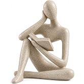 5.2 Inch Thinker Statue Bookshelf Decor, Large Resin Abstract Art Sculpture | Modern Home Decor, Living Room Accent, Coffee Table Ornament, Office Shelf Display, Reading Corner Decor, Housewarming Gift