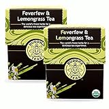 Feverfew & Lemongrass Tea - Organic Herbs - 2 Pack (36 Tea Bags)
