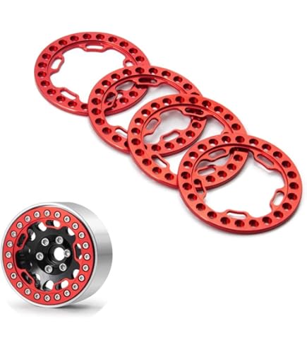 4PCS 2.9 Inch Beadlock Wheel Rings For Axial SCX6 RC Crawler - Aluminum Alloy Upgrade Parts Blue