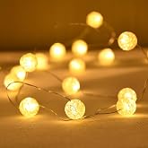 Globe String Lights, Crystal Ball Led String Lights Warm White, 10ft 30 LED Grandhome Fairy Lights Battery Operated Waterproof, 8 Modes with Remote Control, for Indoor Outdoor Bedroom Party Wedding &hellip;