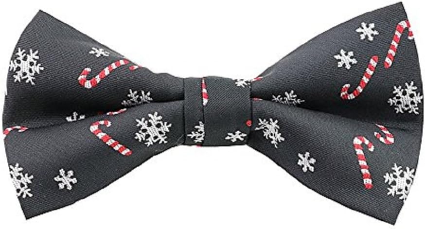 Men's Christmas Bow Ties Snowman and Snowflakes Pattern Pre-tied BowTie