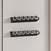 2 Pack Magnetic Spice Rack for Refrigerator,Black Fridge Kitchen Organizer and Storage Shelf,Tilted Magnetic Shelf Fridge Organizer for Easy to access