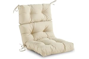 YOOZEKU Outdoor/Indoor High Back Chair Cushion,Waterproof All-Weather Stuffed High Rebound Foam Adirondack Chair Cushion,Seat/Back Chair Cushion for Outdoor Furniture,Beige