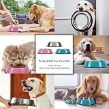 WERFORU 2 Pieces Stainless Steel Dog Bowls Pink Large Size Food Water Feeding view 7