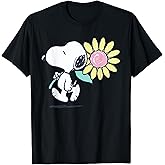 Peanuts Snoopy Pink Daisy Flower T-Shirt