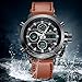 MEGALITH Mens Sports Watches Men Military Waterproof Big Face Analog Digital Designer Brown Leather Wrist Watch