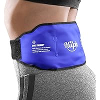 Hilph Ice Pack for Back Pain Relief, Reusable Lower Back Hot Cold Pack Wrap with Adjustable Strap, Lumbar Ice Pack Wrap for B