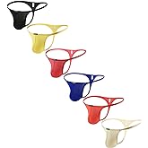 iKingsky Men's Stretch G-string Sexy Low Rise Y-back Thong Soft Underwear for Men