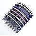 Ruihfas Fashion Women 24 Teeth Hair Comb Pin Clip Double Rows Rhinestone Hair Side Combs 4.72
