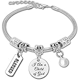 DlaeKua Christian Gifts Religious Bracelet Baptism Gifts for Women Religious Gifts for Daughter Faith Gift for Sister Bible Verse Gifts Goddaughter Godson Gifts Christmas Gifts