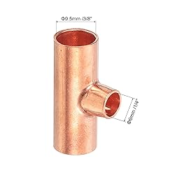 uxcell 5Pcs 3/8" x 1/4" x 3/8" Copper Reducing Tee