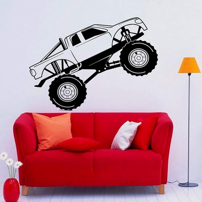 woyaofal Monster Truck Wandtattoo Vinyl Cross Country Rennwagen