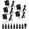 Generic 5V 1A Wall Charger Power Adapter with Plug 5.5 x 2.1mm, 5W Universal AC/DC Adapter 100-240V AC to DC 5V Power Cord Converter with 9 Interchangeable Jacks Plug (5 Pack)