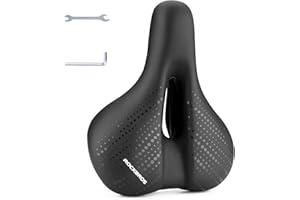 ROCKBROS Comfort Bike Seat Men Women Memory Foam Padded Wide Bike Saddle Waterproof Comfortable Bicycle Seat Cushion with Dua