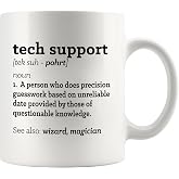 Panvola Tech Support Definition Tech Support Mug 11oz White | STEM Gift Tech Gifts Ceramic Mug Novelty Drinkware