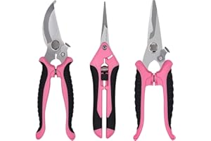 Zheigaoxea Pruning Shears Gardening Scissors Tools: 3pcs Outdoors&Indoor Garden Clippers, Rose Snips, Plant Clippers, Wood Pr