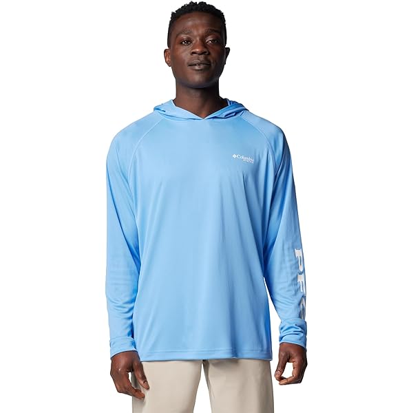 Columbia Men's PFG Solar Stream Hoodie, Blue Echo, Small