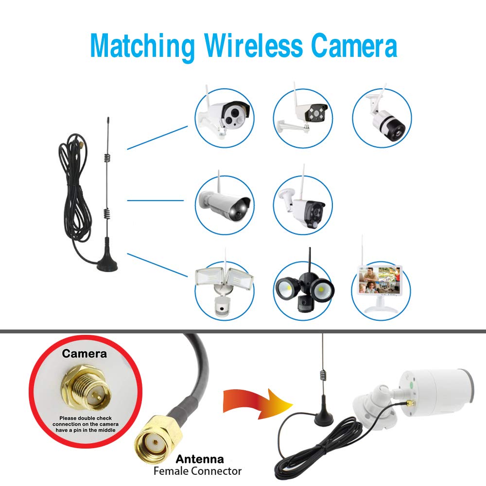 Camera Cables Electronics Tonton 10FT/3M 7dBi WiFi Antenna Extension