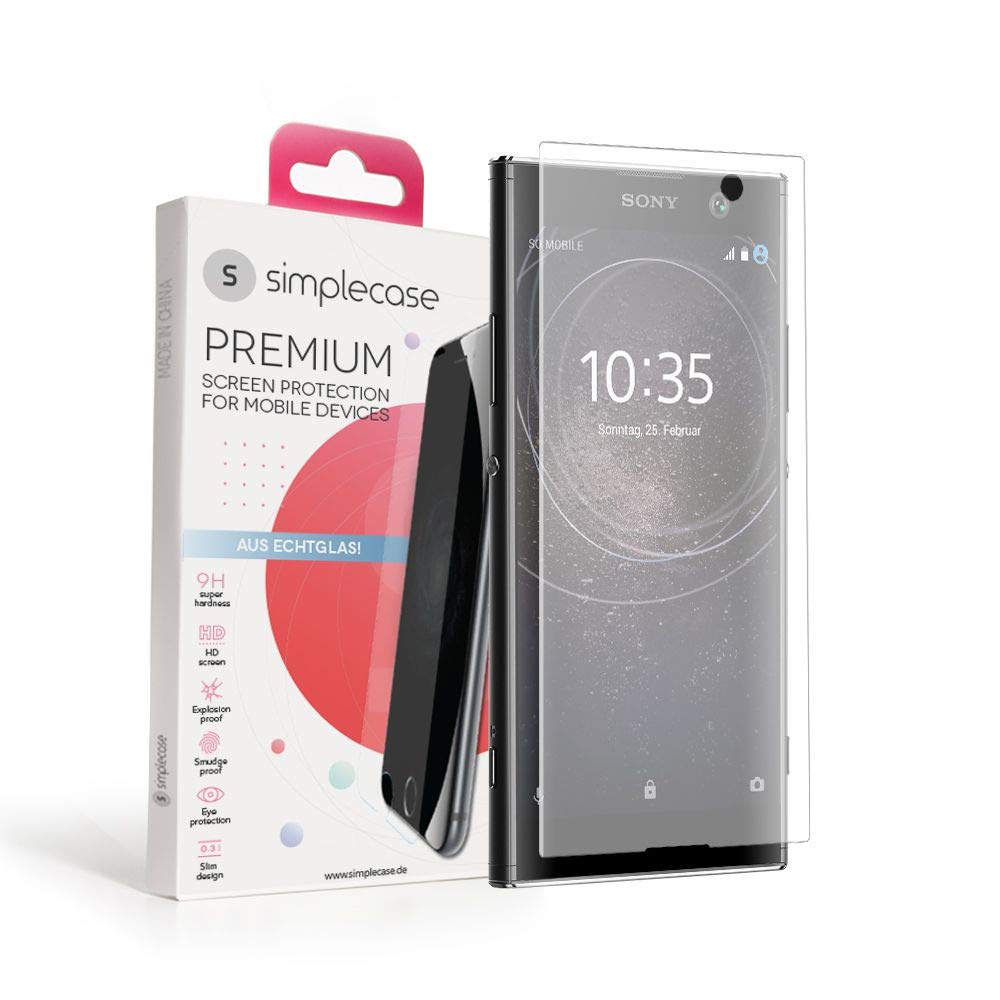 Simplecase Tempered glass suitable for Sony Xperia XZ, premium screen protector, protection thanks to extra hardness 9H, case friendly, real glass, laminated glass, tempered glass film, transparent - 1 piece