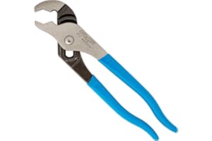 CHANNELLOCK 412 6.5-inch V-Jaw Tongue & Groove Pliers, Made in USA, 0.94-inch Jaw Capacity, Forged High Carbon Steel, More Points of Contact on Round Stock