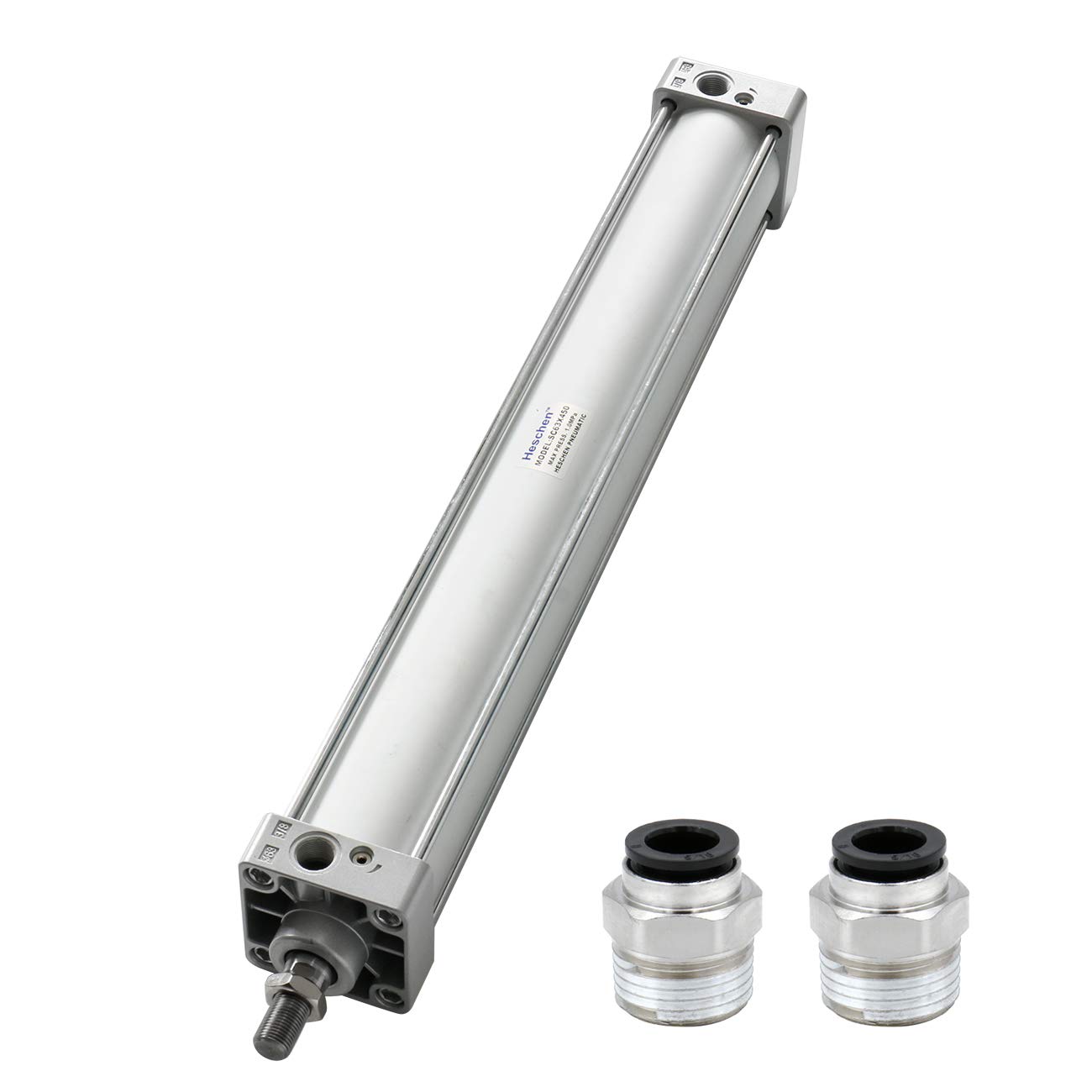 Heschen Pneumatic Standard Air Cylinder, SC 63-450, PT3/8 Port, 63mm Bore, 450mm Stroke, Double Acting