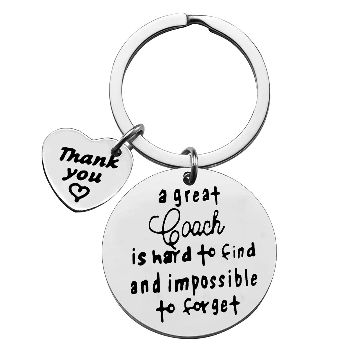 Huwujiu Thank You Keyring Gifts for Coach A Great Coach is Hard to Find and Impossible to Forget Keyring Appreciation Gifts for Football Soccer Basketball Swimming Coach Keyring Gifts