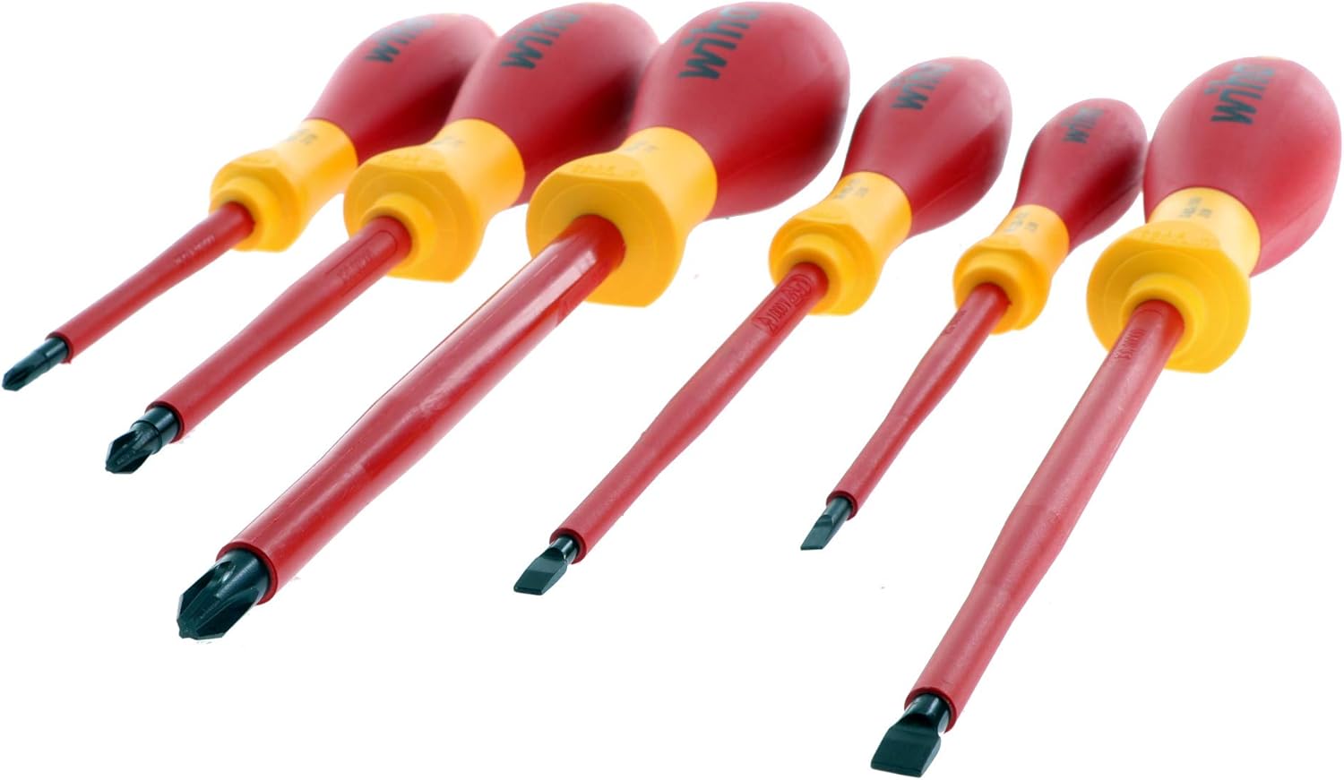 Wiha 32092 Slotted And Phillips Insulated Screwdriver Set, 1000 Volt, 6 Piece: Industrial & Scientific