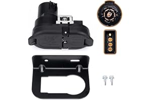 Atesilor 4/7 Pin Trailer Wiring Harness Connector with Mounting Bracket, 7 Way Blade and 4 Way Flat Towing Adapter Plug Compa