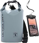 Ultra Dry Adventurer Premium 5 L Waterproof Dry Bag with Phone Case Grey