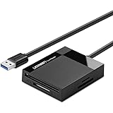 UGREEN SD Card Reader USB 3.0 Card Hub Adapter Android 5Gbps Read 4 Cards Simultaneously CF, CFI, TF, SDXC, SDHC, SD, MMC, Micro SDXC, Micro SD, Micro SDHC, MS, UHS-I for Windows, Mac, Linux, Android