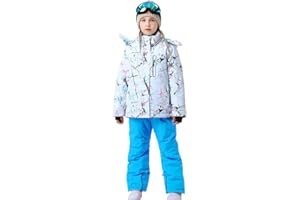 RIUIYELE Kid Ski Suit Boys Girls Windproof Waterproof Ski Jacket and Pants Sets Winter Ski and Snowboarding Suit