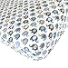 Vera Elephant 100% Pure Cotton Crib Fitted Sheet (Blue Grey)