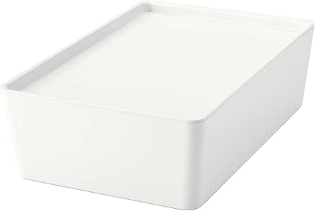 IKEA KUGGIS - Caja con tapa blanca: Amazon.es: Hogar