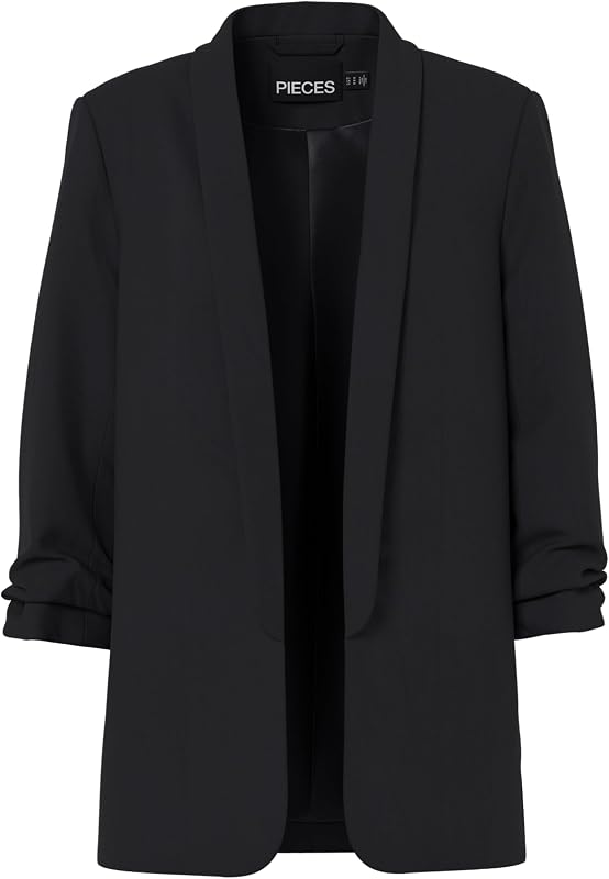Pcboss 3/4 Blazer Noos, Chaqueta de traje Mujer, Negro (Black Black), 42 (Talla del fabricante: Large)