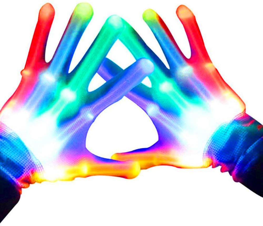 WETONG LED Gloves for Party LightShow Halloween Multicolor,Dancing , Rave, Birthday, EDM, Disco