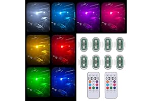 SXLOFTY 8 Pcs 2 Pcs 4 Pcs Wireless LED Strobe Lights with Remote Control, High Brightness 8 Colors USB Charging Led waterproof Drone Anti-Collision Lights Night Warning Light for Car Motorcycle Aircraft Bike
