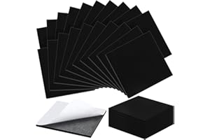 Sacubee 24 Pcs Black Adhesive Foam Padding Closed Cell Foam Sheet Self Stick Foam Mat Rubber Pad Self Stick Anti Slip Adhesive Anti Vibration Foam Pads(6 x 6 x 1/4 Inch)