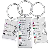 Apeso Personalized 1-5 Engraving Names with Birthstone Key Chain Gift For Monther's Day