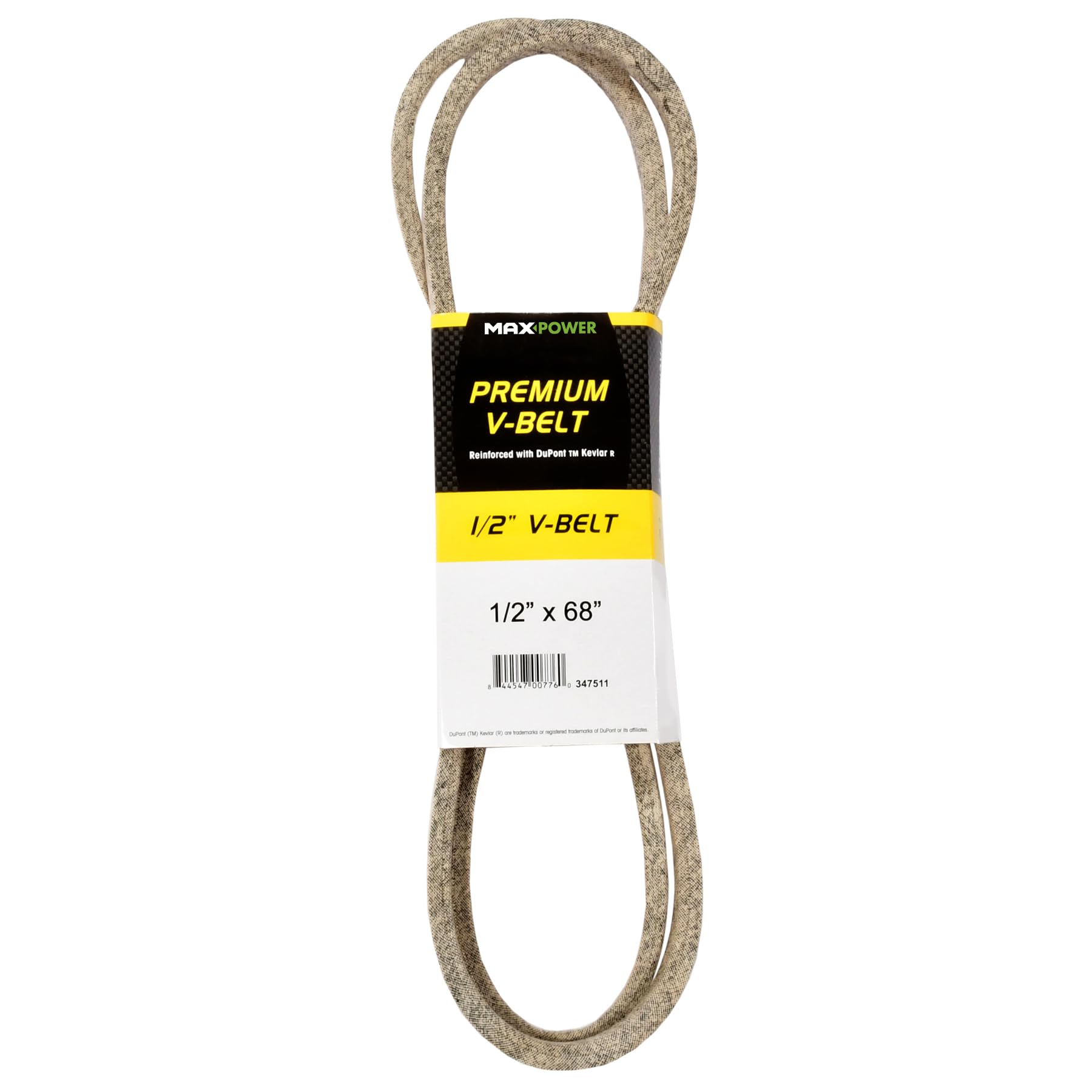 Maxpower 347511 Premium Belt Reinforced with Kevlar Fiber Cords, 1/2" x 68"