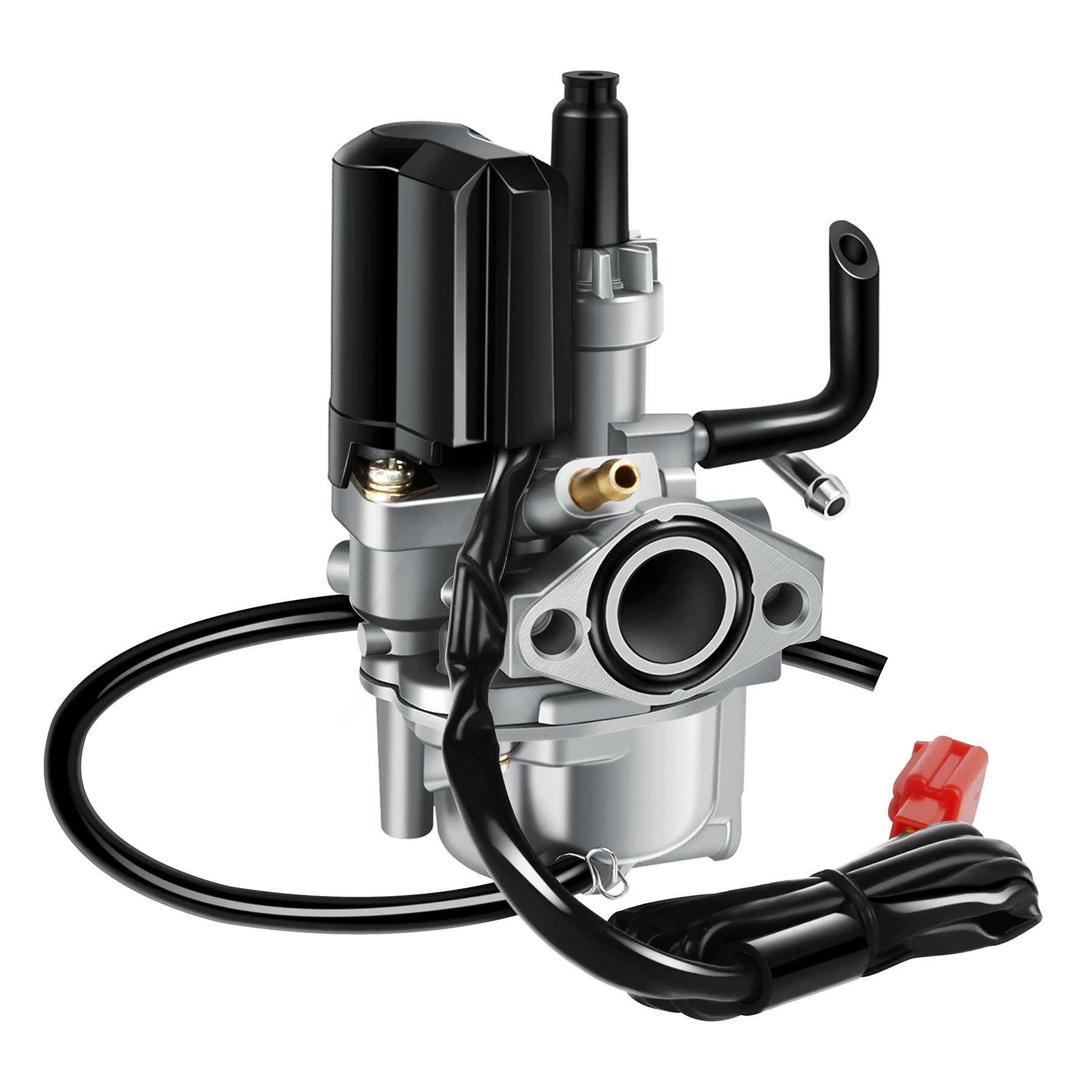 Wilktop 17mm Carburetor, Scooter Carburetor Motorcycle Carburetor with E-choke 2-pole Connector