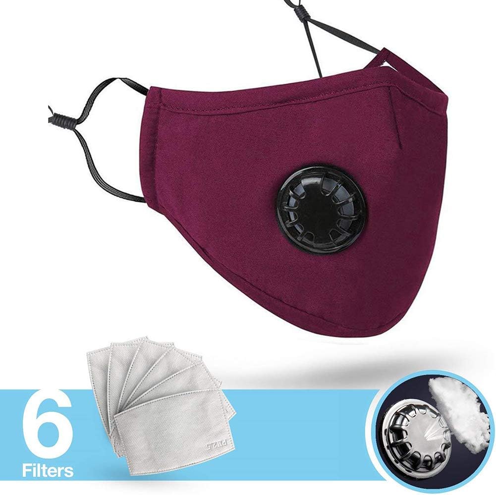 BYJIN PM 2.5 Dust Mask Activated Carbon Filtration Protection Mask, Reusable Anti-Pollution Buccal Mask with 6 Filters