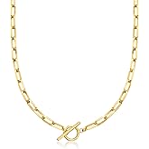 Ross-Simons 18kt Gold Over Sterling Paper Clip Link Toggle Necklace