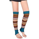 Benefeet Sox Leg Warmers for Women Girls Wool Knit Leg Warmer for Winter Bohemian Patterned Long Leg Warmer