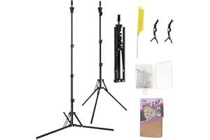 DANSEE Wig Stand Tripod Metal Adjustable Mannequin Head Stand Upgrade Foldable Wig Head Stand for Cosmetology Hairdressing Training