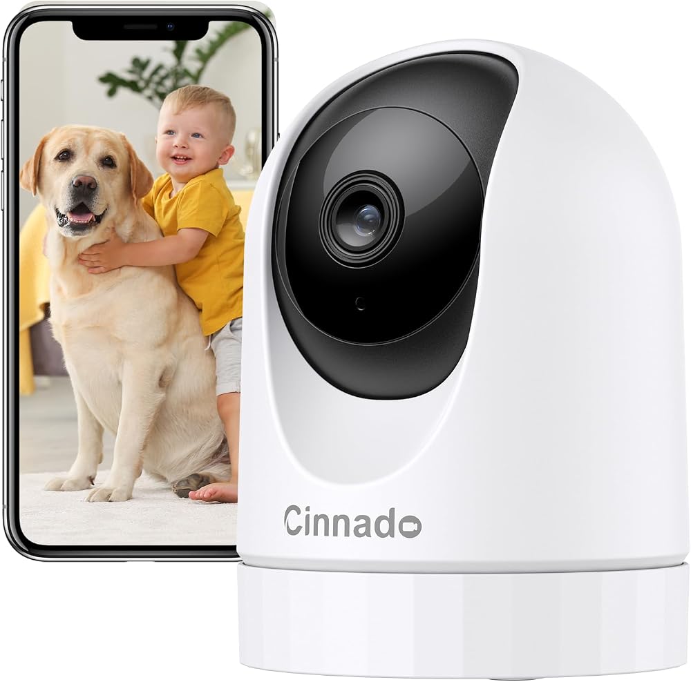 Cinnado 2K Pet Camera Indoor Security Camera 360 WiFi Motion Tracking 2-Way