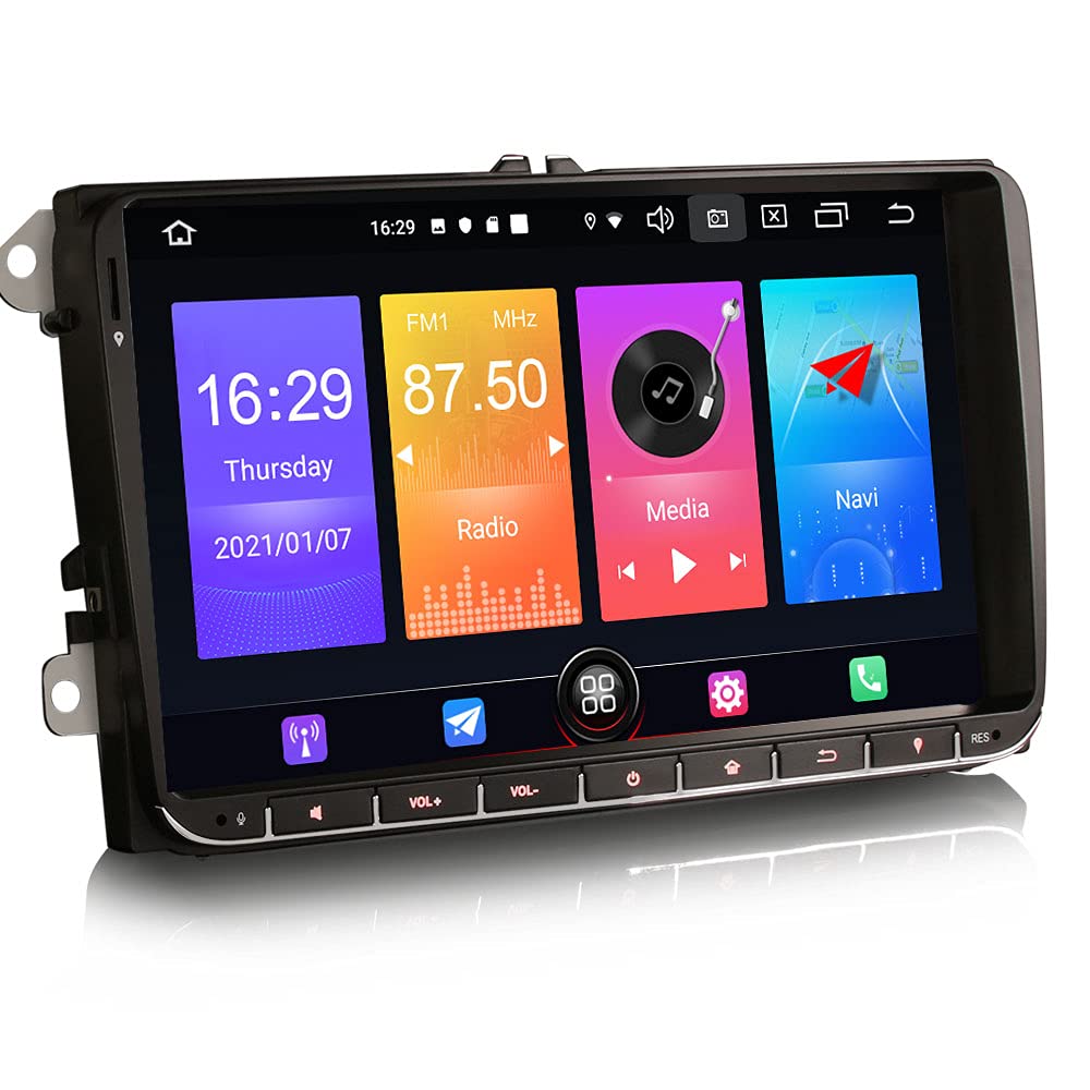 Erisin 9 inch Car Stereo Android 10 GPS Sat Nav CarPlay Android Auto DAB+ Bluetooth DVR SWC WiFi 4G for VW Passat Golf MK5/6 Polo T5 Touran Seat Leon Skoda