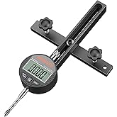 BOBOVAV Table Saw Alignment Gauge with 0-1"/0.0005" Digital Dial Indicator | Fits 3/4"(19mm) or Wider Slots, Screw-Adjustable Width &amp; 18cm Rod, Stable CNC Aluminum for Saw Blade Alignment &amp; Calibration