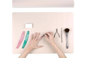 Furtherpretty Nail Mat for Nail Tech, Reusable PU Leather Desk Pad, Foldable Nail Art Table Mat for Home Manicure & Professional Salon, Nail Technician Supplies, Tapete para Mesa de Manicurista