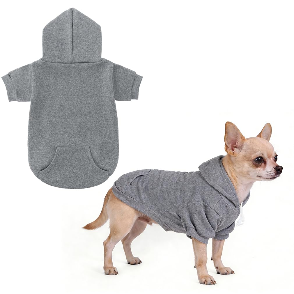 KOOLTAIL Basic Dog Hoodie - Soft and Warm Dog Jumper with Leash Hole and Pocket, Dog Winter Coat, Cold Weather Clothes Sweater for Small Medium Large Dogs Puppy Cat Boys Girls