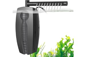 FEDOUR 165GPH Aquarium Filter, 8W Adjustable Fish Tank Filter Pump, Submersible Internal Filter for 10-50 Gallon Tank, with Biochemical Cotton, Activated Carbon Cotton, Ceramic Balls